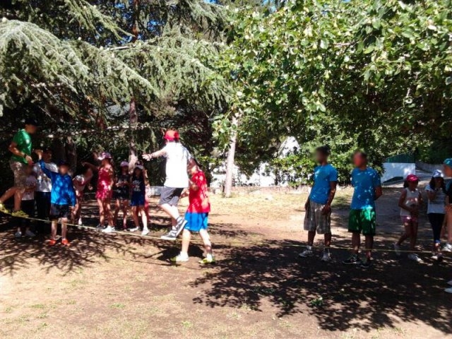 Cuerda floja con los peques